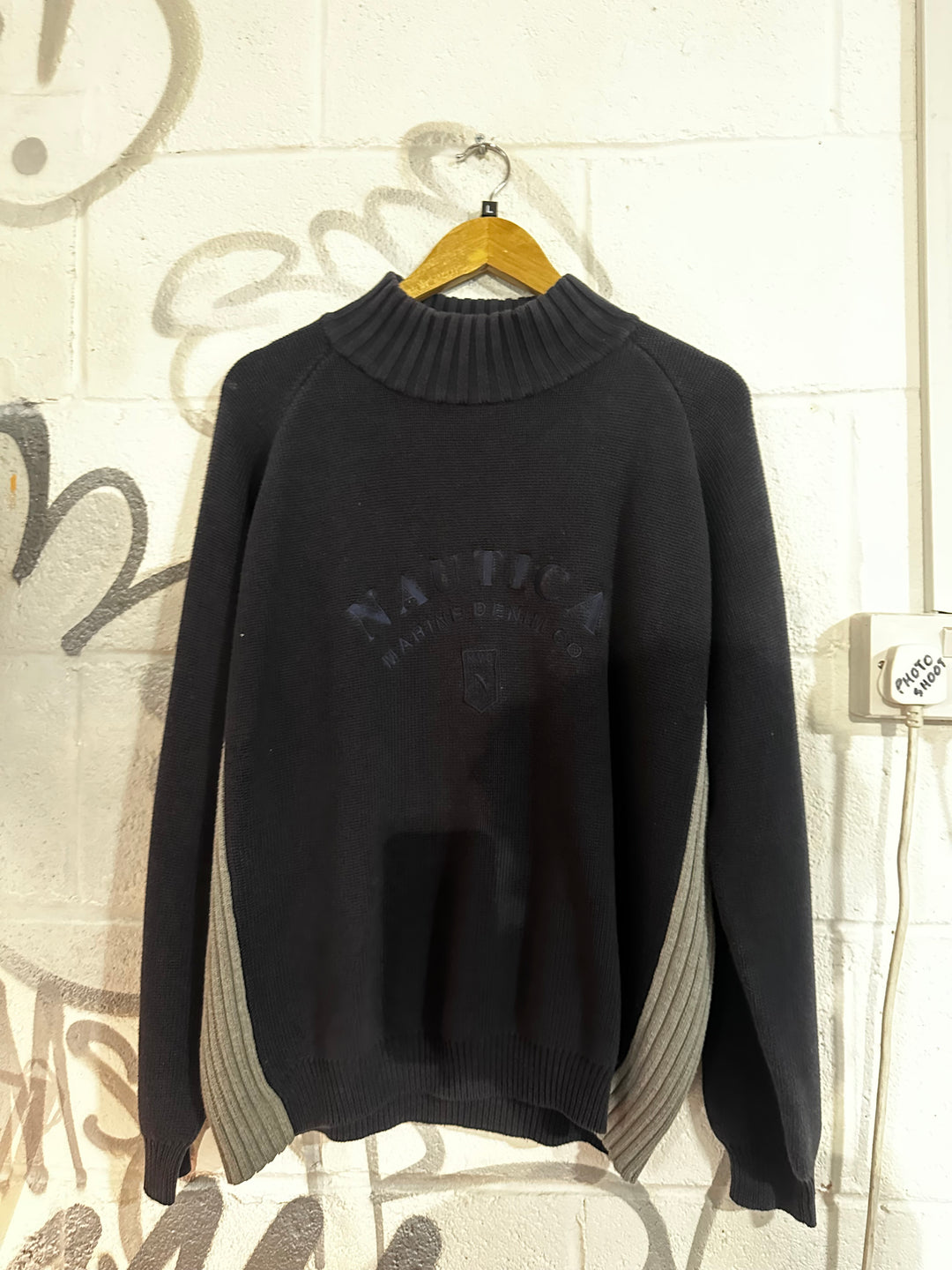 Vintage Nautica Spell Out Sweater (L)