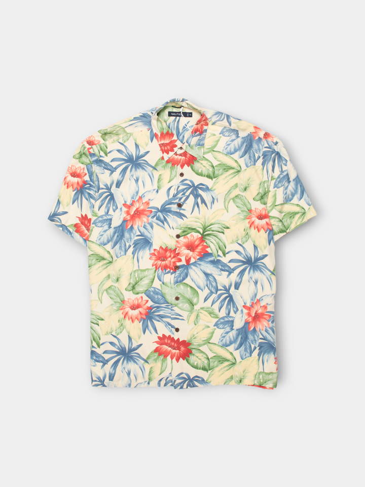 Vintage Nautica Silk Vacation Shirt (XL)
