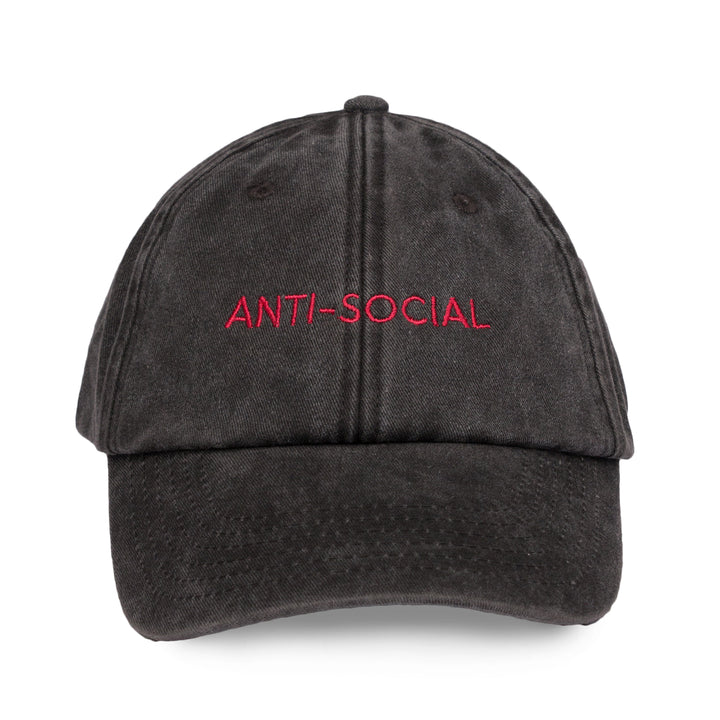 Anti Social Vintage Black Cap