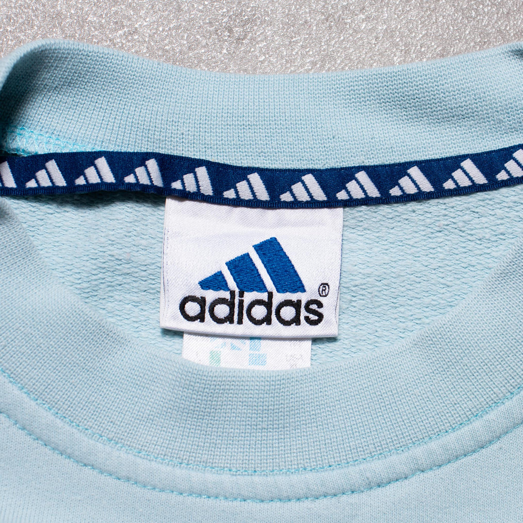 90s Adidas Baby Blue Spell Out Sweat (M)