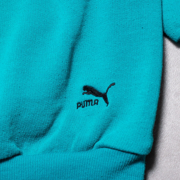 90s Puma Teal Spell Out Sweat (XS)