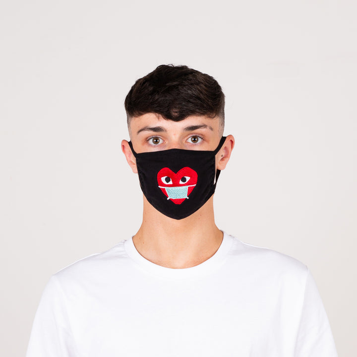 Heart Embroidered Face Mask
