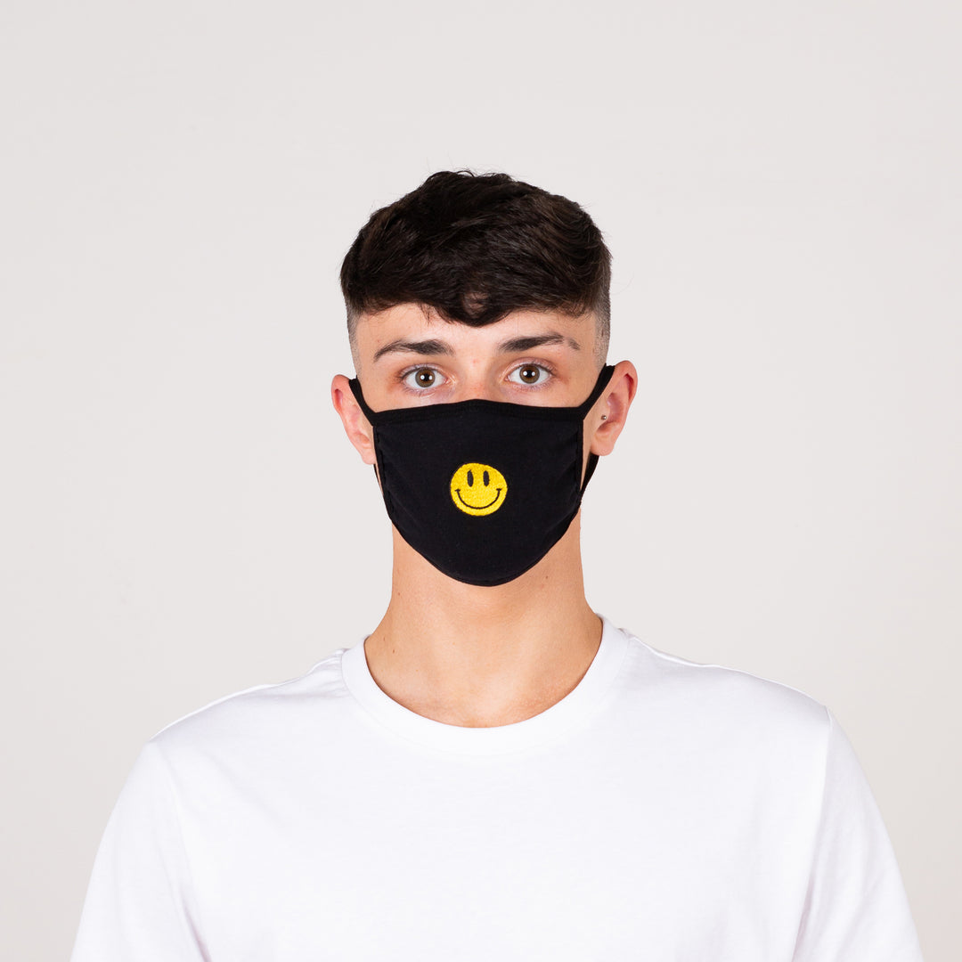 Smiley Embroidered Face Mask